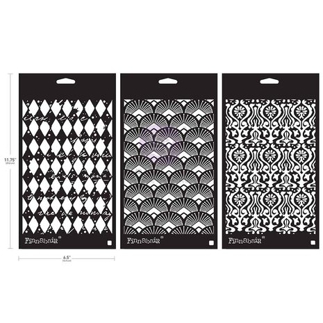 Prima Marketing - Prima Limited Edition Finnabair Stencil Set 6"x9" each - Decadent Walls 