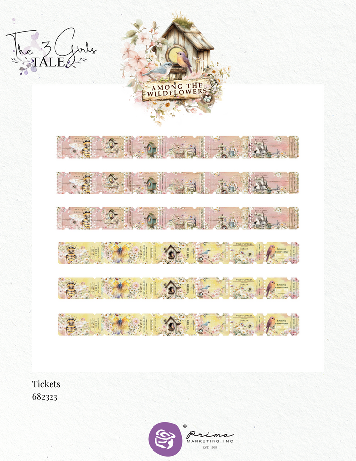 Prima Marketing - Among the Wildflowers Tickets (36pcs)