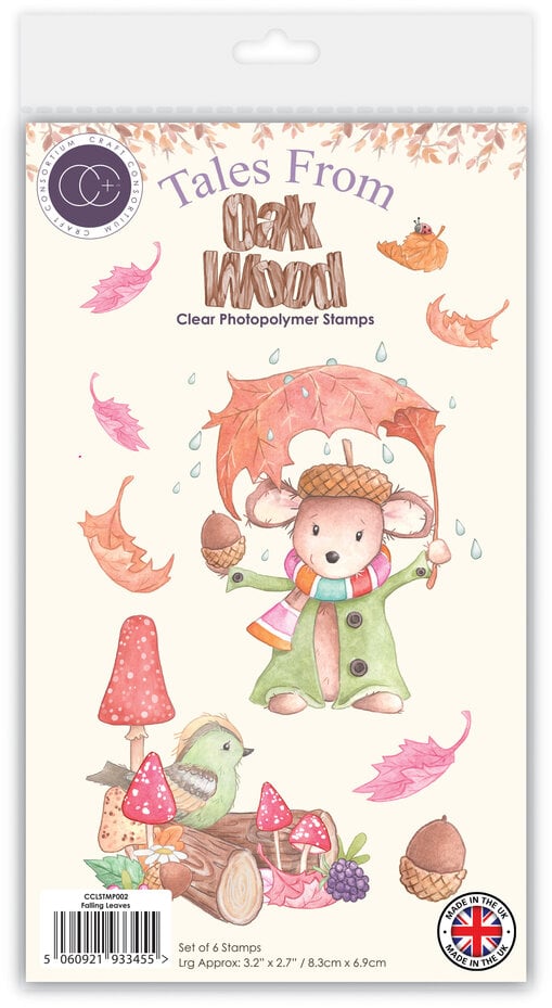 Craft Consortium - Tales from Oak Wood A6 Photopolymer Stamp Set Falling Leaves