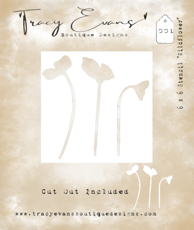 Tracy Evans - Wildflower 6x6 Inch Stencil Tracy Evans - Wildflower 6x6 Inch Stencil