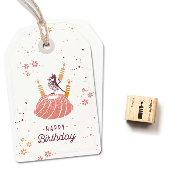 cats on appletrees - Ministempel Kerze 3