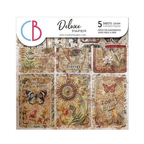 Ciao Bella -Cabinet of Curiosities 6x6 Inch Deluxe Paper Pearl-Copper (5pcs) 