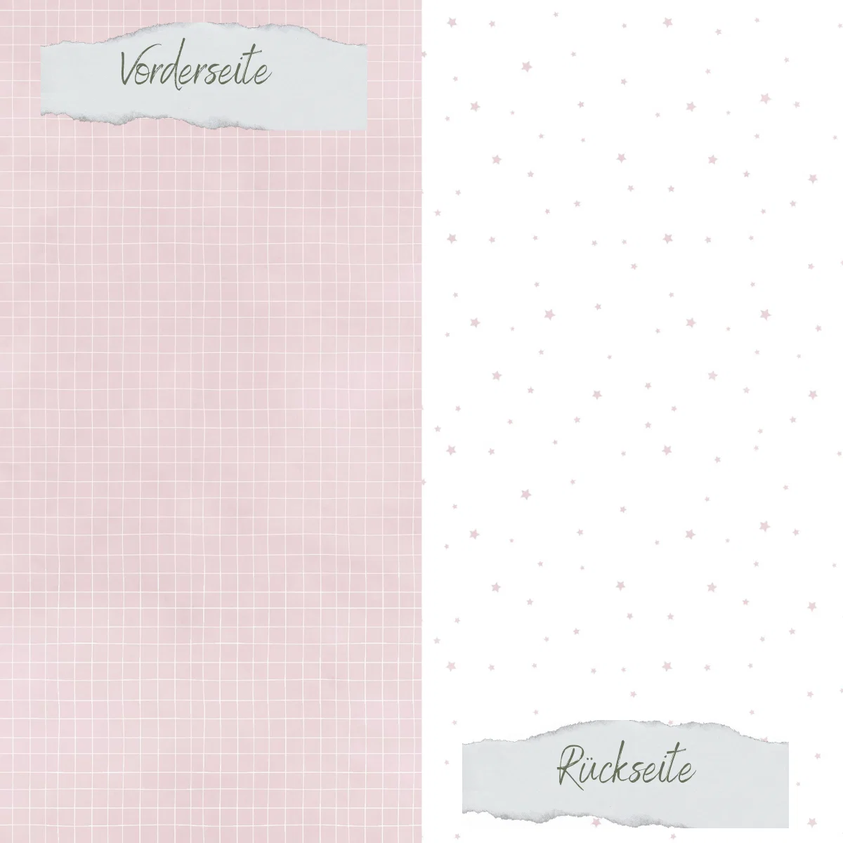 Creative Depot - Designpapier - Basic - Puderrosa - Doodle Gitter + Sternchenregen - Doppelseitig bedruckt