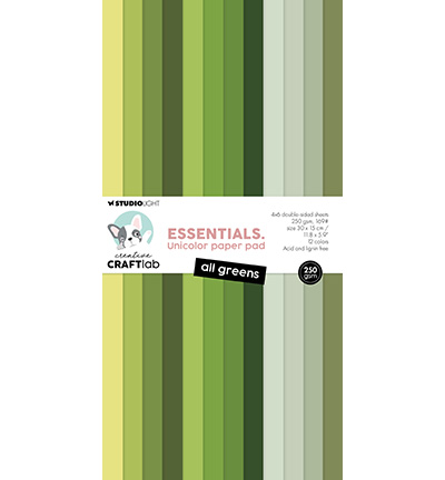 StudioLight - CraftLab - Paperpad - All greens Essentials nr. 406
