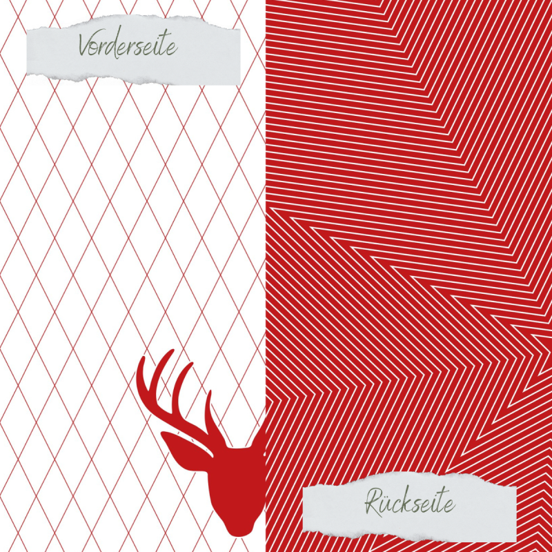 Creative Depot - Designpapier - Scrapliebe - Dezembertagebuch - Sternhintergrund weiß/rot - Doppelseitig bedruckt