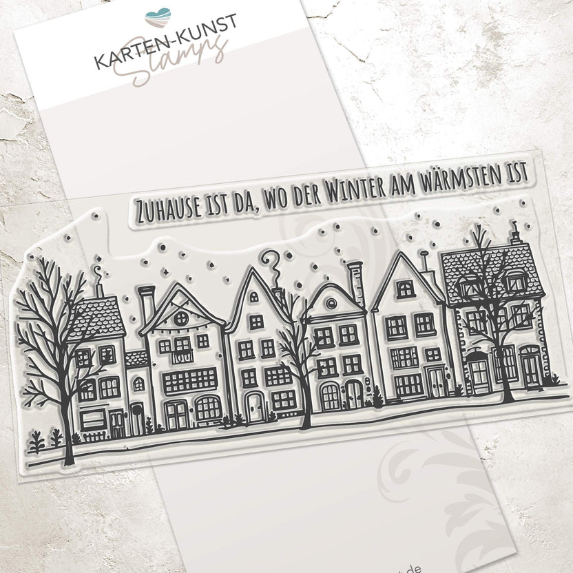 Karten-Kunst Clear Stamps GROSS KK-0288 - Winterliche Häuser