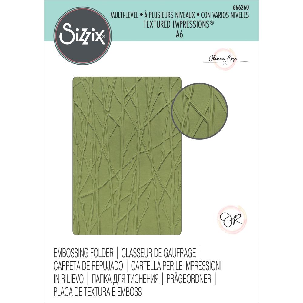 Sizzix Multi-Level Textured Impressions Embossing Folder - Forest Scene By Olivia Rose