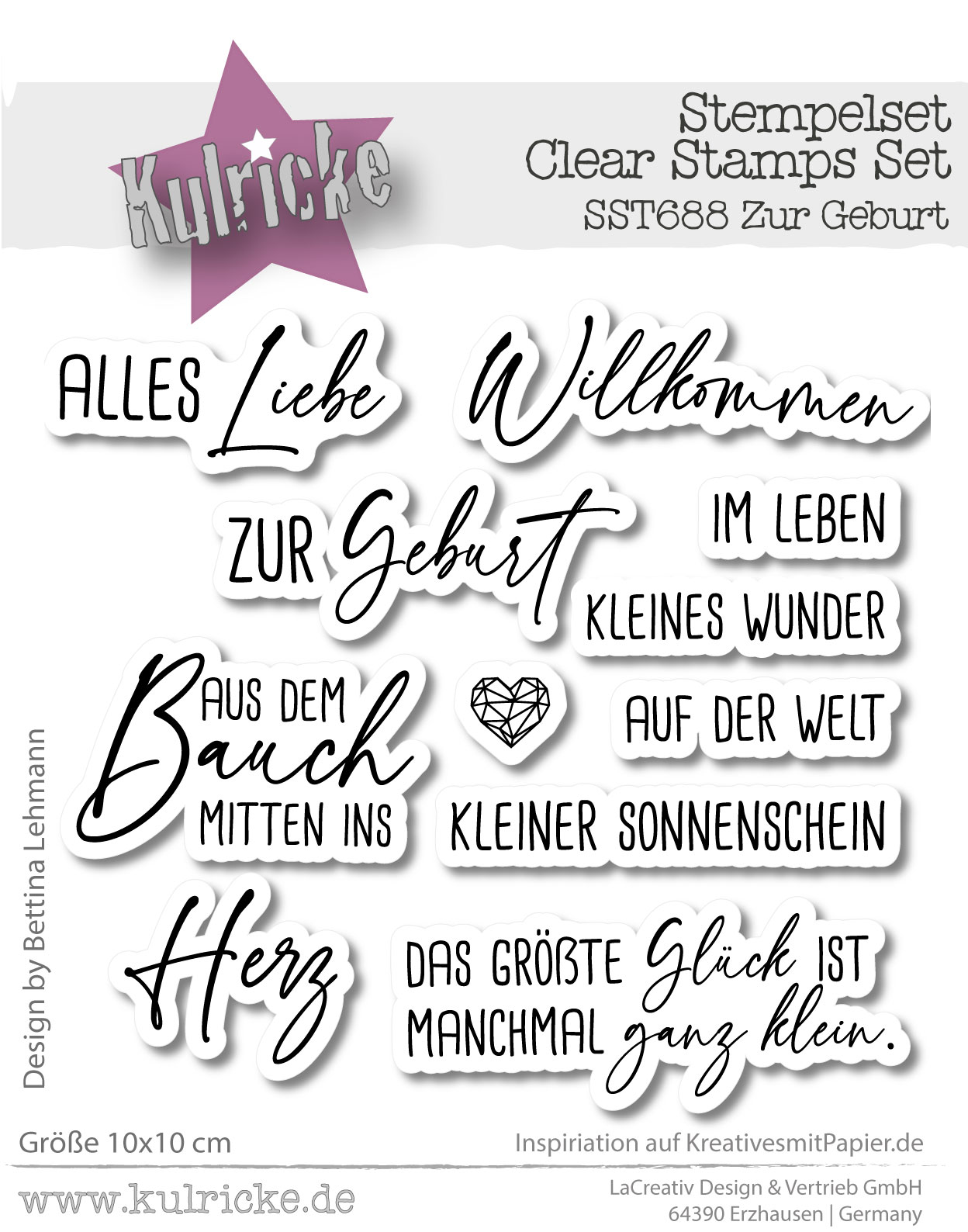 Kulricke Kulricke Stempel "Zur Geburt" Clear Stamp