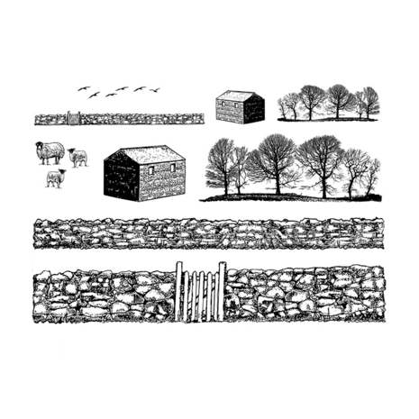 Crafty Individuals - Walls, Barns and Trees Unmounted Rubber Stamps Crafty Individuals - Walls, Barns and Trees Unmounted Rubber Stamps