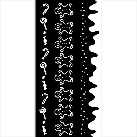Stamperia - Candy Christmas Thick Stencil 12x25cm Stripes 