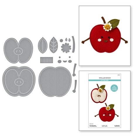 Spellbinders - Summer Felt Stitch & Create Etched Dies Cheeky Apple 