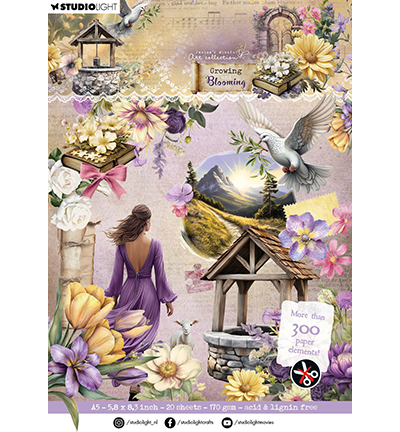 SL - Die-cut Paper Pad Paper elements Growing & Blooming nr.318