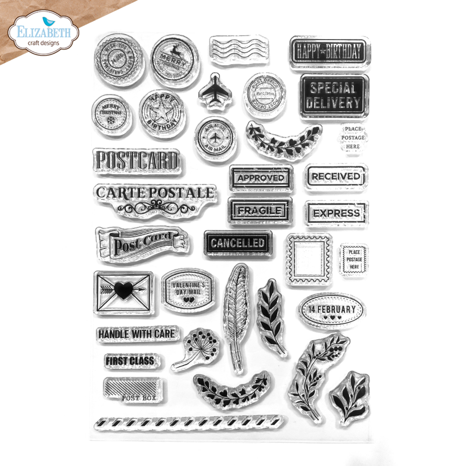 Elizabeth Craft Designs - Romantic Revival Stamps Postcard Parts