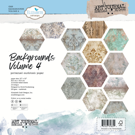 Elizabeth Craft - Hello You! 12x12 Inch Patterned Cardstock Backgrounds Volume 4