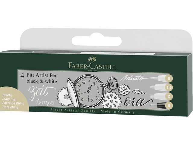 faber-castell-tekenstift-pitt-artist-set-black-whi