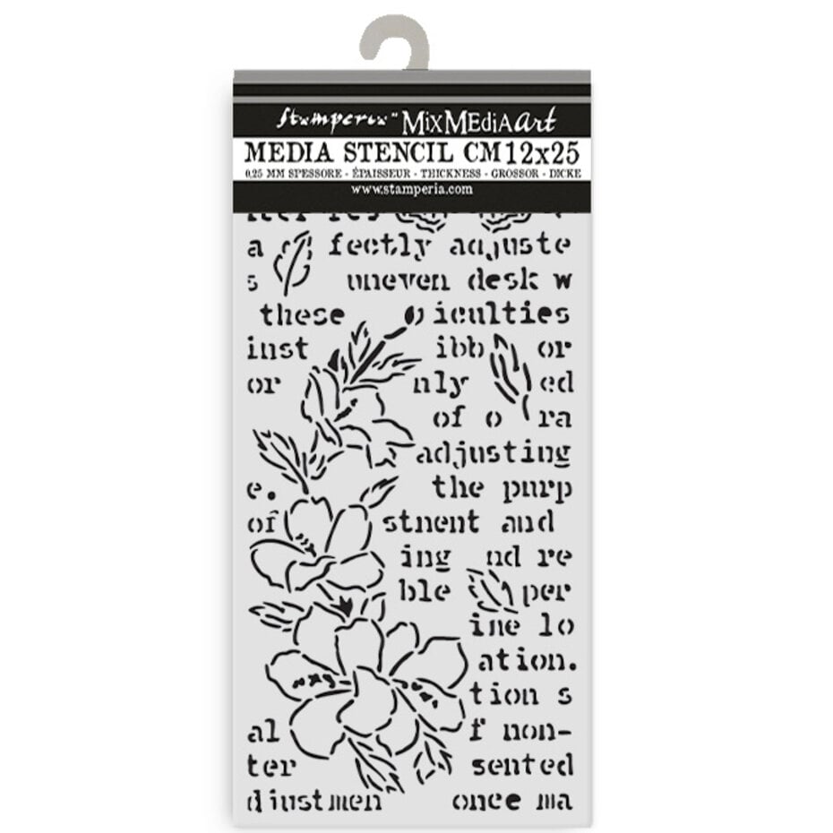 Stamperia - Secret Diary Thick Stencil 12x25cm Butterfly and Flower
