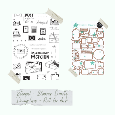 Creative Depot -   Bundle - Designline - Post für dich - Stempelset & Stanzen 