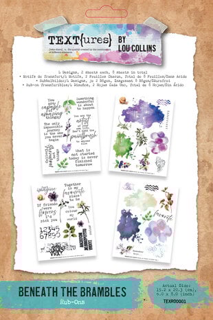 TEXT(ures) - Beneath the Brambles 6x8 Inch Rub-On Transfer Set (8pcs)