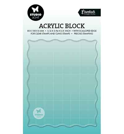 STudio Light - Acrylic stamping block for clear and cling stamps with grid Essentials nr. 09