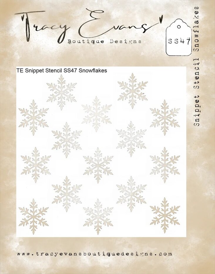 Tracy Evans - Snowflakes 4x4 Inch Snippet Stencil