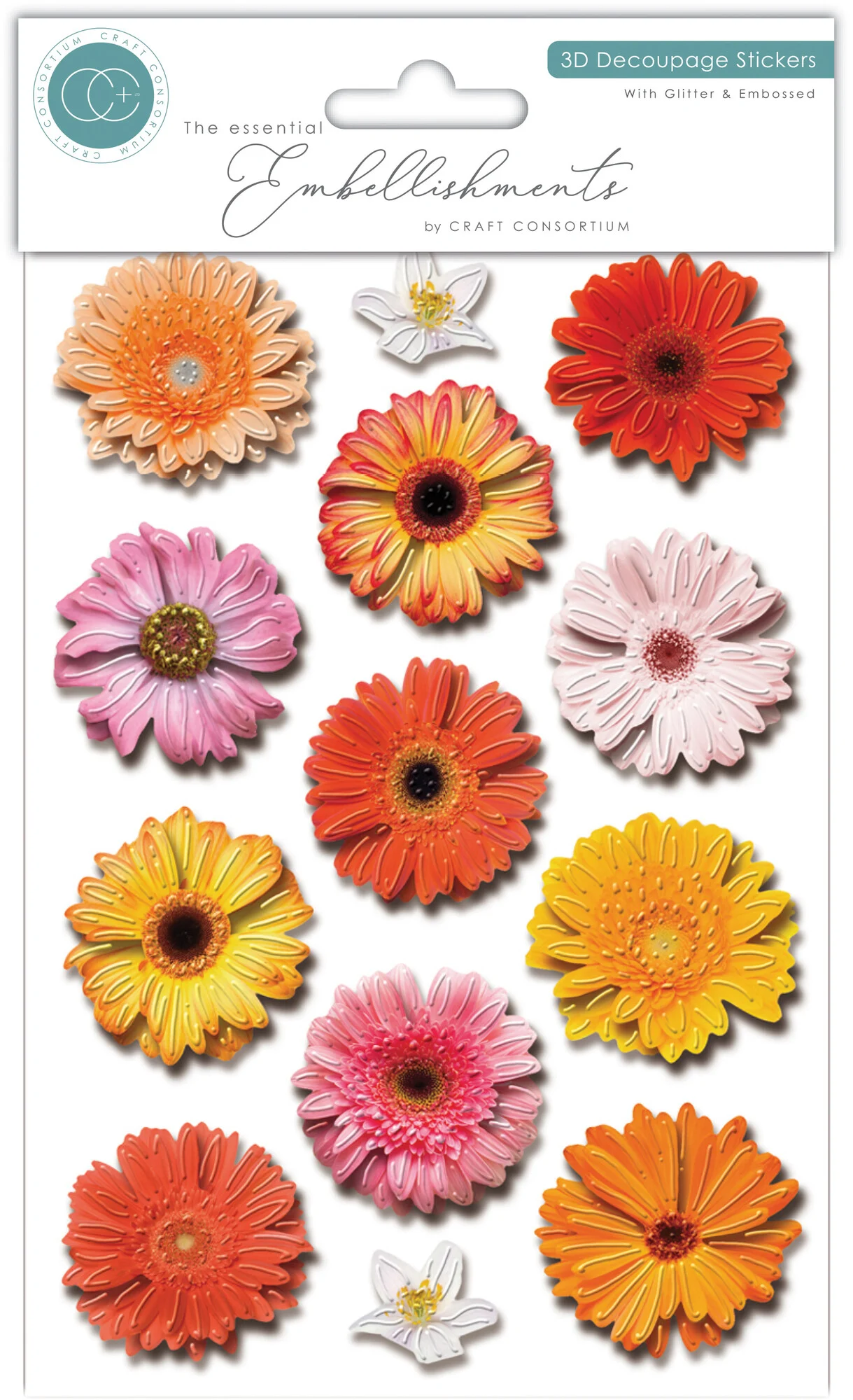 Craft Consortium - 3D Decoupage Stickers Flowers