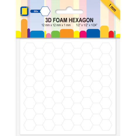 3D Foam Hexagon 12x12x1mm (68pcs)