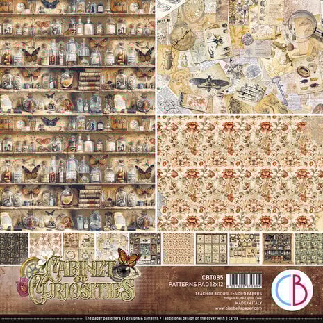 Ciao Bella - Cabinet of Curiosities 12x12 Inch Patterns Pad (8pcs)  Ciao Bella - Cabinet of Curiosities 12x12 Inch Patterns Pad (8pcs)