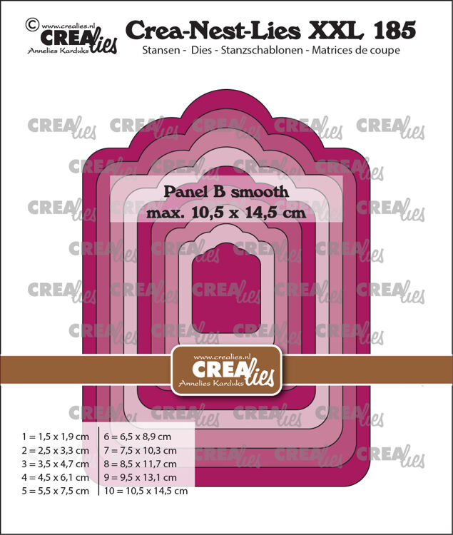 Crealies - Crea-Nest-Lies XXL dies no. 185, Panel B smooth (fits behind XXL 184)