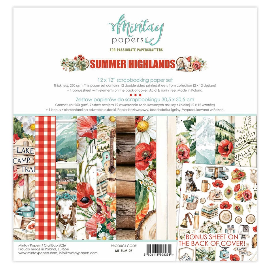 Mintay - Summer Highlands 12x12 Inch Scrapbooking Paper Set