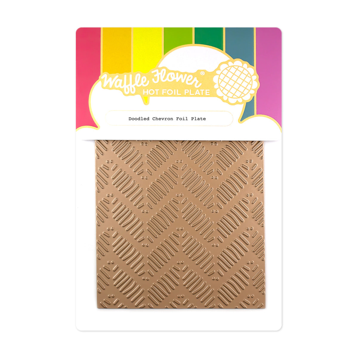 Waffle Flower - Doodled Chevron Foil Plate