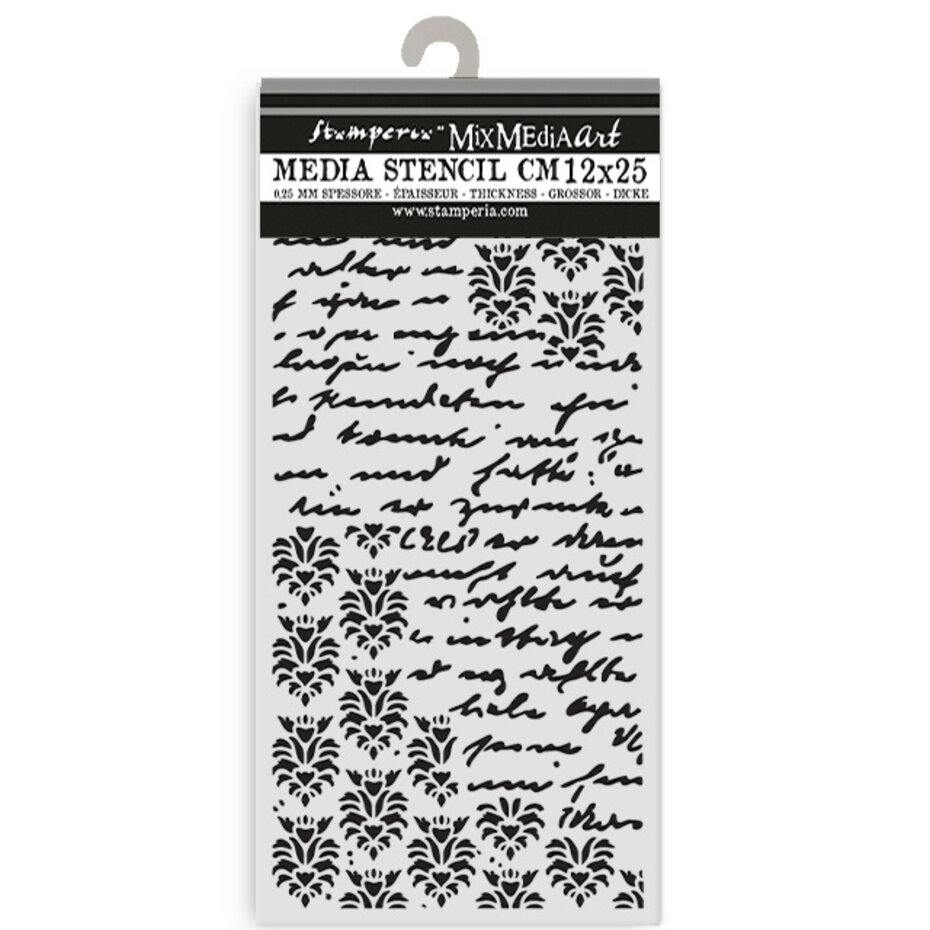 Stamperia - Secret Diary Thick Stencil 12x25cm Seal and Writings