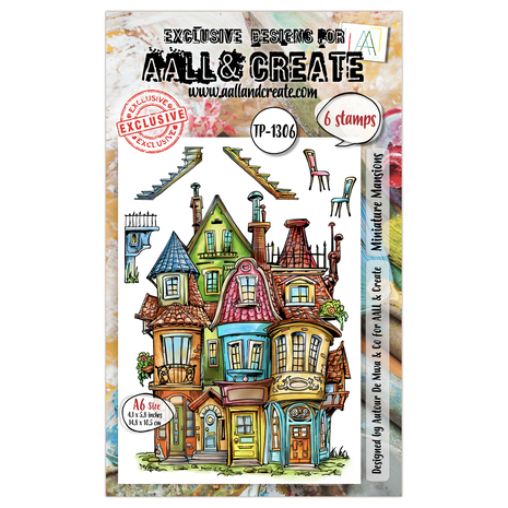 AALL & Create - AALLtropolis Stamp Set A6 Miniature Mansions AALL & Create - AALLtropolis Stamp Set A6 Miniature Mansions