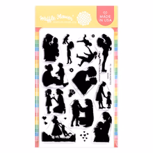 Waffle Flower - Postage Collage Mom Silhouettes Stamp Set