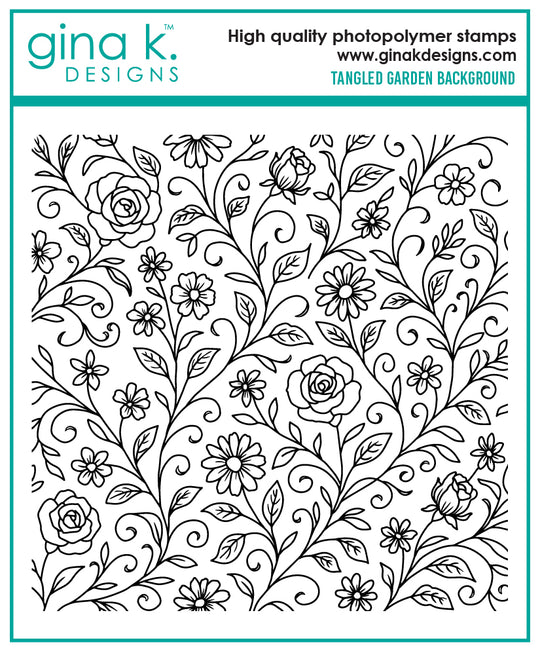 Gina K Designs -  STAMPS- Tangled Garden Background Stamp Gina K Designs -  STAMPS- Tangled Garden Background Stamp
