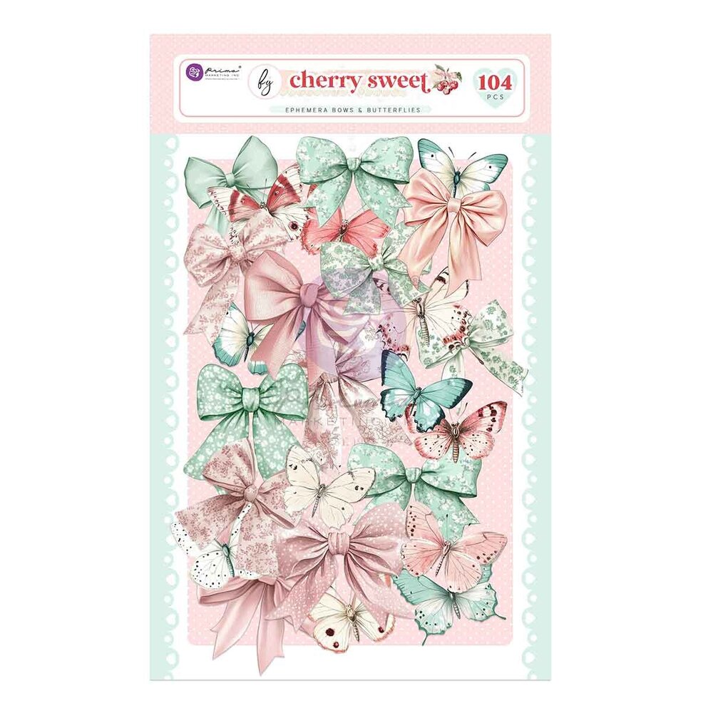 Prima Marketing - Cherry Sweet Ephemera Bows & Butterflies (104pcs) Prima Marketing - Cherry Sweet Ephemera Bows & Butterflies (104pcs)