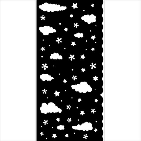 Stamperia - Candy Christmas Thick Stencil 12x25cm Clouds