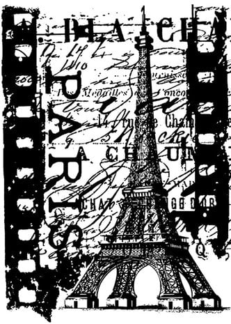 Stampers Anonymous - Paris Film Tim Holtz Components Cling Mount Collage Stamp