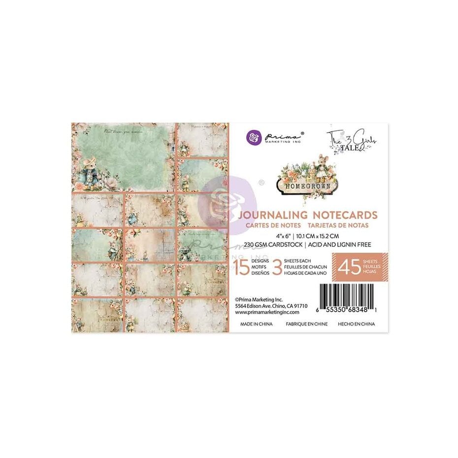 Prima Marketing - Homegrown 4x6 Inch Journaling Cards by The 3 Girls Tale
