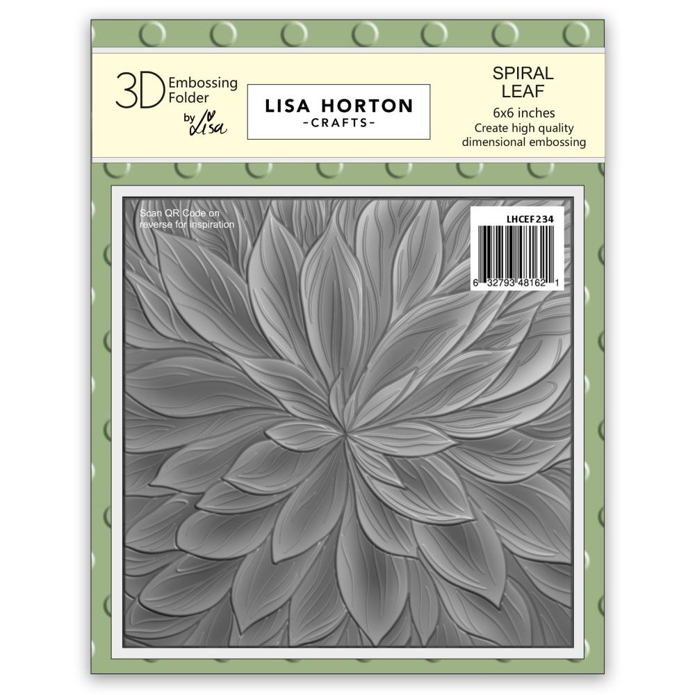 Lisa Horton Crafts Embossing Folder 6"X6" -  Spiral Leaf 