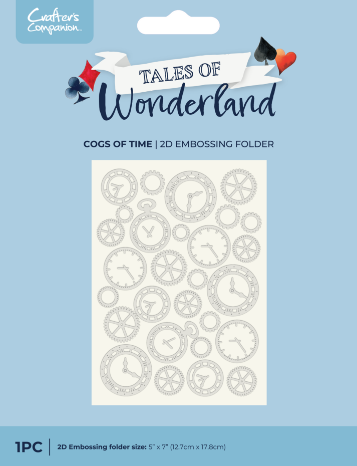 Crafters Companion - Tales of Wonderland 5x7 2D Embossing Folder Cogs of Time