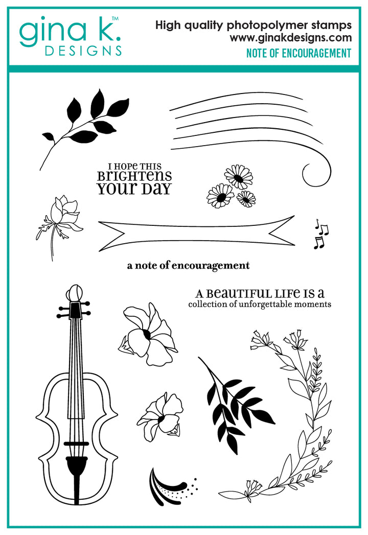 Gina K Designs - STAMPS- Note of Encouragement