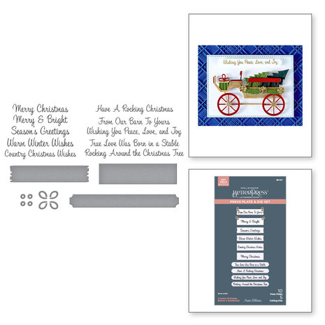 Spellbinders - Country Christmas Press Plate & Die Banner & Sentiments