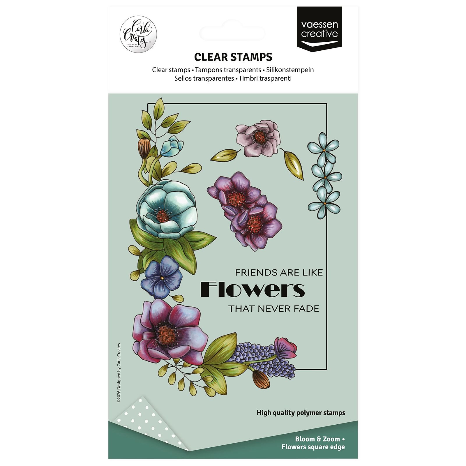 Vaessen Creative • Clear Stamps by Carla Creates Flowers Square Edge 11pcs