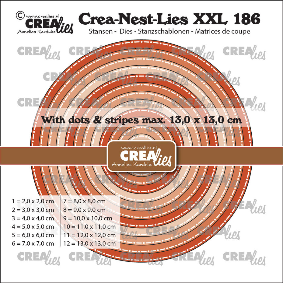Crealies - Crea-Nest-Lies XXL Dies Circles with Dots and Stripes