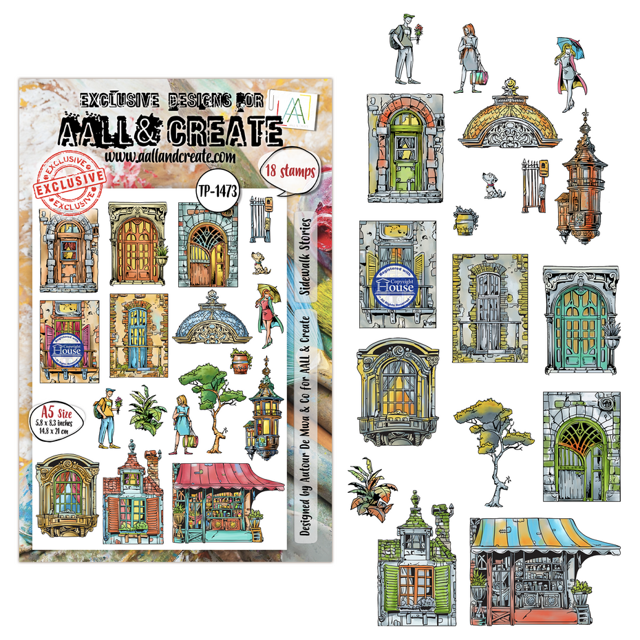 Craft Consortium - Dreamtropolis A5 Stamp Sets Sidewalk Stories by Autour De Mwa & Co