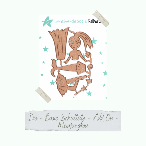 Creative Depot -  Die - Basic Schultüte - Add On - Meerjungfrau 