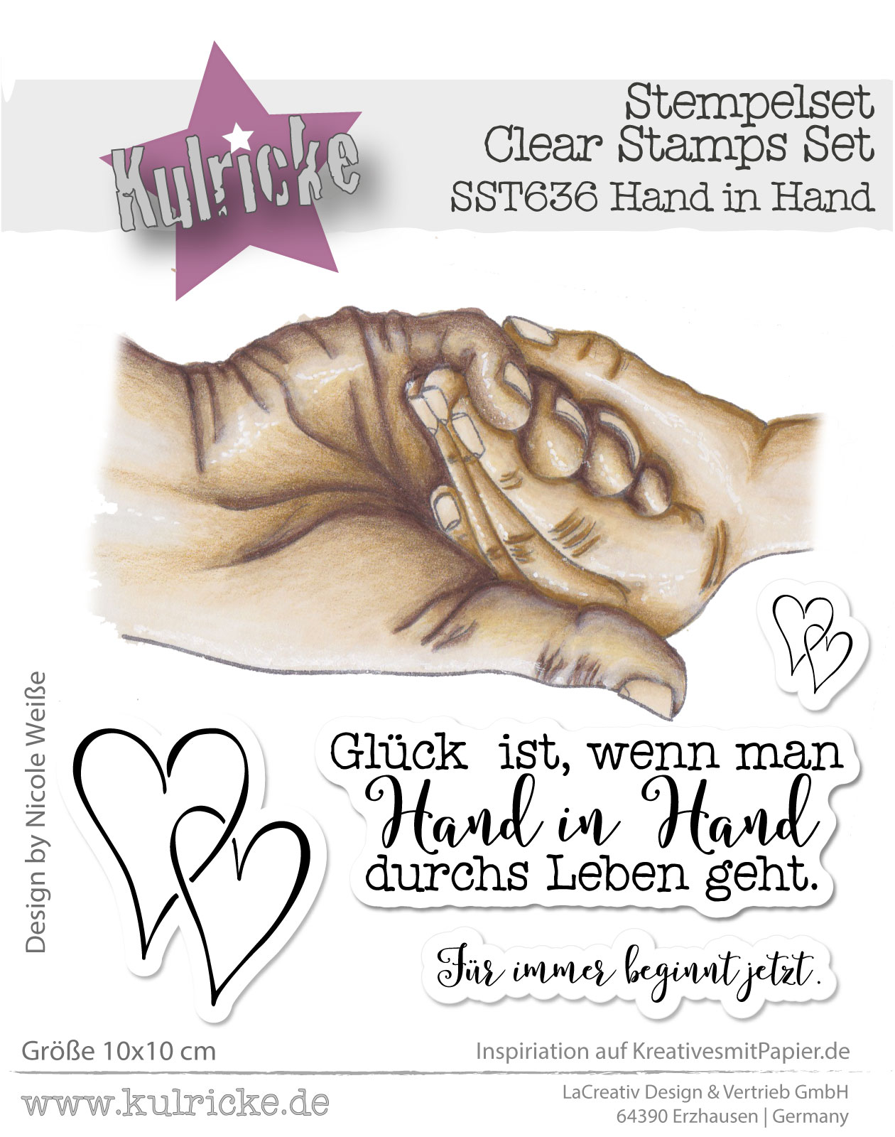 Kulricke Stempel "Hand in Hand" Clear Stamp