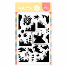 Waffle Flower - Postage Collage Coral Reef Silhouettes Stamp Set
