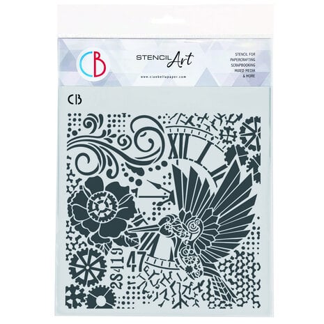 Ciao Bella - Esprit de Voyage 8x8 Inch Texture Stencil Clockwork Whimsy