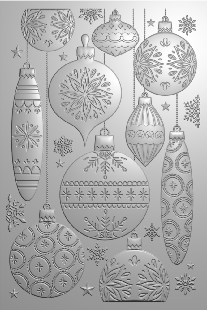 Retro Christmas 3D Embossing Folder Baubles Retro Christmas 3D Embossing Folder Baubles